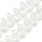 Electroplate Glass Beads Strands, Flying Saucer Shaped Beads, White, 14x10~10.5mm, Hole: 1.2~1.4mm, about 60pcs/strand, 23.78''(60.4cm)