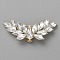 Wing Alloy Rhinestone Shoe Decoration, Detachable Shoe Buckle Clip, Light Gold, 29x67x10.5mm