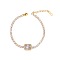Elegant European Stainless Steel Pave Clear Cubic Zirconia Link Bracelets for Women