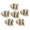 Painted Glass Beads, Fish, with Enamel, Camel, 18~18.5x22x8~8.5mm, Hole: 1.6mm