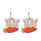 Easter Acrylic Dangle Earrings, Platinum, Rabbit, 50x35mm