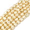 Electroplate Non-magnetic Synthetic Hematite Beads Strands, Grade AA, Long-Lasting Plated, Nuggets, Golden Plated, 7x4~6.5mm, Hole: 1mm, about 57pcs/strand, 15.7 inch(40cm)