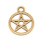 Zinc Alloy Pendants, Hollow, Ring with Star, Antique Bronze, 25x20x1.5mm, Hole: 3mm