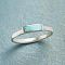 Retro Alloy and Turquoise Finger Rings, Ring & Rectangle, Silver, US Size 9(18.9mm)