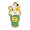 Cartoon Alloy Enamel Pendants, Golden, Fruits Animal Charms, Dog, Lemon, 25.5x12x1.2mm, Hole: 1.9mm