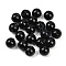 Natural Agate Beads, Dyed, Round, Top Drilled, Black, 10~10.5mm, Hole: 1.6mm