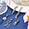 5Pcs Tibetan Style Alloy Pendant Decorations, with Lobster Claw Clasps, Mixed Shapes, Antique Silver, 26.5~41.5mm