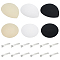 6Pcs EVA Cloth Teardrop Fascinator Hat Base for Millinery, with 12Pcs Iron Alligator Hair Clip, Teardrop & Round, Mixed Color, 100~127x100x3~5mm