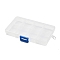 (Defective Closeout Sale: Scratched) 8 Grids Organizer Storage Plastic Boxed, Adjustable Dividers Boxes, Rectangle, Clear, 12.9x8.5x1.8cm