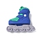 PVC Plastic Pendants, Roller Skate, Royal Blue, 49x51.5x15.5mm, Hole: 2.5mm