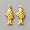 Alloy Pendants, Fish Charms, Golden, 20x8.5x3mm, Hole: 1.6mm