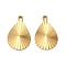 304 Stainless Steel Pendants, with Ray, Ion Plating(IP), Real 18K Gold Plated, Teardrop, 17x11x1.5mm, Hole: 1.4mm