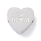 Mother's Day Tarnish Resistant 304 Stainless Steel European Beads, Large Hole Beads, Heart with Word Mom, Stainless Steel Color, 10.5x12x6mm, Hole: 4.5mm
