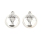Tibetan Style Alloy Pendants, Flat Round with Holy Communion Chalice, Antique Silver, 17x14x2.5mm, Hole: 1.4mm
