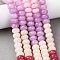 Gradient Color Natural White Jade Beads Strands, Dyed, Rondelle, Mixed Color, 8.5x4.5~5.5mm, Hole: 1mm, about 79pcs/strand, 15.31''(38.9cm)