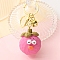 Resin Keychain, Vegetable and Fruit Theme, Mangosteen, Pendant: 56x34mm