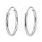 925 Sterling Silver Hoop Earring Findings, Ring, Silver, 14x1.2mm, Pin: 0.7mm