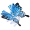 Plastic Claw Hair Clips, Hair Accessories for Women & Girls, Butterfly, Dodger Blue, 76x72x42mm