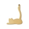 304 Stainless Steel Pendants,  Cat Shape Charms, Real 18K Gold Plated, 29.5x21.5x1.5mm, Hole: 1.5mm