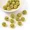 Middle East Rhinestone Beads, Polymer Clay Inside, Round, Yellow, 10mm, PP11(1.7~1.8mm), Hole: 1.5mm