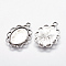 Oval Zinc Alloy Pendant Bezel Cabochon Settings, Antique Silver, 29x20x2mm, Hole: 2mm, Tray: 13x18mm