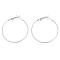 Non-Tarnish 304 Stainless Steel Hoop Earrings, Rings, Stainless Steel Color, 37.5mm