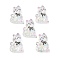 Transparent Resin Bowknot Kitten Decoden Cabochons, Cat Shape with Glitter Powder, Clear, 28x20x7mm