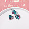 Resin Cabochons, Heart, with Snowflake, Green, 20x20mm