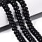 Natural White Jade Beads Strands, Smooth Rondelle, Dyed, Black, 10~10.5x5.5~6mm, Hole: 0.7~1.2mm, about 61~69pcs/strand, 14.37~15.55 inch(36.5~39.5cm)
