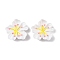 Resin Cabochons, Flower, White, 27x29.5x7.5mm