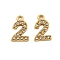 304 Stainless Steel Pendants, with Crystal Rhinestone, Number Charms, Real 14K Gold Plated, Number, 9x6x1mm, Hole: 1mm