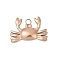 Ion Plating(IP) 304 Stainless Steel Pendants, Crab Charm, Rose Gold, 24.5x17x3mm, Hole: 2.5mm