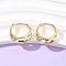 304 Stainless Steel Hammered Hoop Earrings for Women, Real 18K Gold Plated, 18x17x6.5mm
