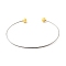 1.2MM 201 Stainless Steel Cuff Bangle Making, Torque Bangles, Golden & Stainless Steel Color, Inner Diameter: 2-1/2x1-7/8 inch(6.5x4.7cm)