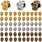 60Pcs 3 Colors Alloy European Beads, Large Hole Beads, Skull, Mixed Color, 12x8x9mm, Hole: 4.5mm, 20pcs/color