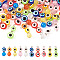 40Pcs 10 Styles Resin Evil Eye & Cat Eye Pendants, with Brass Findings, Round, Mixed Color, 20~25x8x5.5mm, Hole: 1.6~2.3mm, 4pcs/style