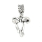 Rack Plating Brass European Dangle Charms, Bowknot Large Hole Pendants, Lead Free & Cadmium Free, Antique Silver, 33.5mm, Hole: 4.5mm