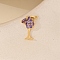Micro Pave Cubic Zirconia Pendants, Glass Charms, Lilac, 21x15mm