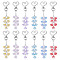 12Pcs 6 Colors Lily of the Valley Glass Pendant Decration, with Alloy Swivel Clasps, Mixed Color, 10.2cm, 2pcs/color