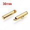 304 Stainless Steel Slide On End Clasp Tubes, Slider End Caps, Ion Plating(IP), Golden, 6x30x4mm, Hole: 3mm