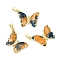 Rack Plating Brass Pendants, With Resion, Cubic Zirconia, Long-Lasting Plated, Lead Free & Cadmium Free, Real 18K Gold, Butterfly, Colorful, 24x20x4.5mm, Hole: 3.5mm