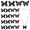 20Pcs 2 Styles Printed Acrylic Pendants, Butterfly, Black, 34.5~36x39.5x2.5mm, Hole: 2mm, 10pcs/style