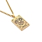 304 Stainless Steel Curb Chain Rectangle with Constellation Pendant Necklaces, Golden, Aries, 23.62 inch(60cm)