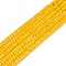 Opaque Glass Beads Strands, Bone Shape, Faceted, Gold, 2~2.5x3.5~4x2.5~3mm, Hole: 0.7~0.8mm, about 142~160pcs/strand, 11.61~15.35 inch(29.5~39cm)