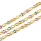 Brass Figaro Chains, Soldered, with Enamel, Rack Plating, Long-Lasting Plated, Lead Free & Cadmium Free, with Spool, Real 18K Gold Plated, Colorful, Link: 4.5x3x1mm and 6x2x1mm