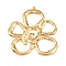 304 Stainless Steel Big Pendants, Flower Charms, Real 18K Gold Plated, 51x48x2.5mm, Hole: 1.5mm