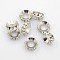 Brass Rhinestone Spacer Beads, Rondelle, Platinum, Crystal, 13x5mm, Hole: 6mm