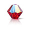 Preciosa® Crystal Beads, Czech Crystal, Bicone(451 69 302 Rondelle), 90070 201 Light Siam Glitter, 5mm, Hole: 1mm