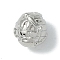 Rack Plating Brass Beads, Long-Lasting Plated, Lead Free & Cadmium Free, Land Mine, Platinum, 8.5x7.5mm, Hole: 1.8mm