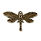 Tibetan Style Alloy Dragonfly Pendant Rhinestone Settings, Cadmium Free & Nickel Free & Lead Free, Antique Bronze, 42.5x72x3.5mm, Hole: 3mm, Fit for 1~3mm Rhinestone